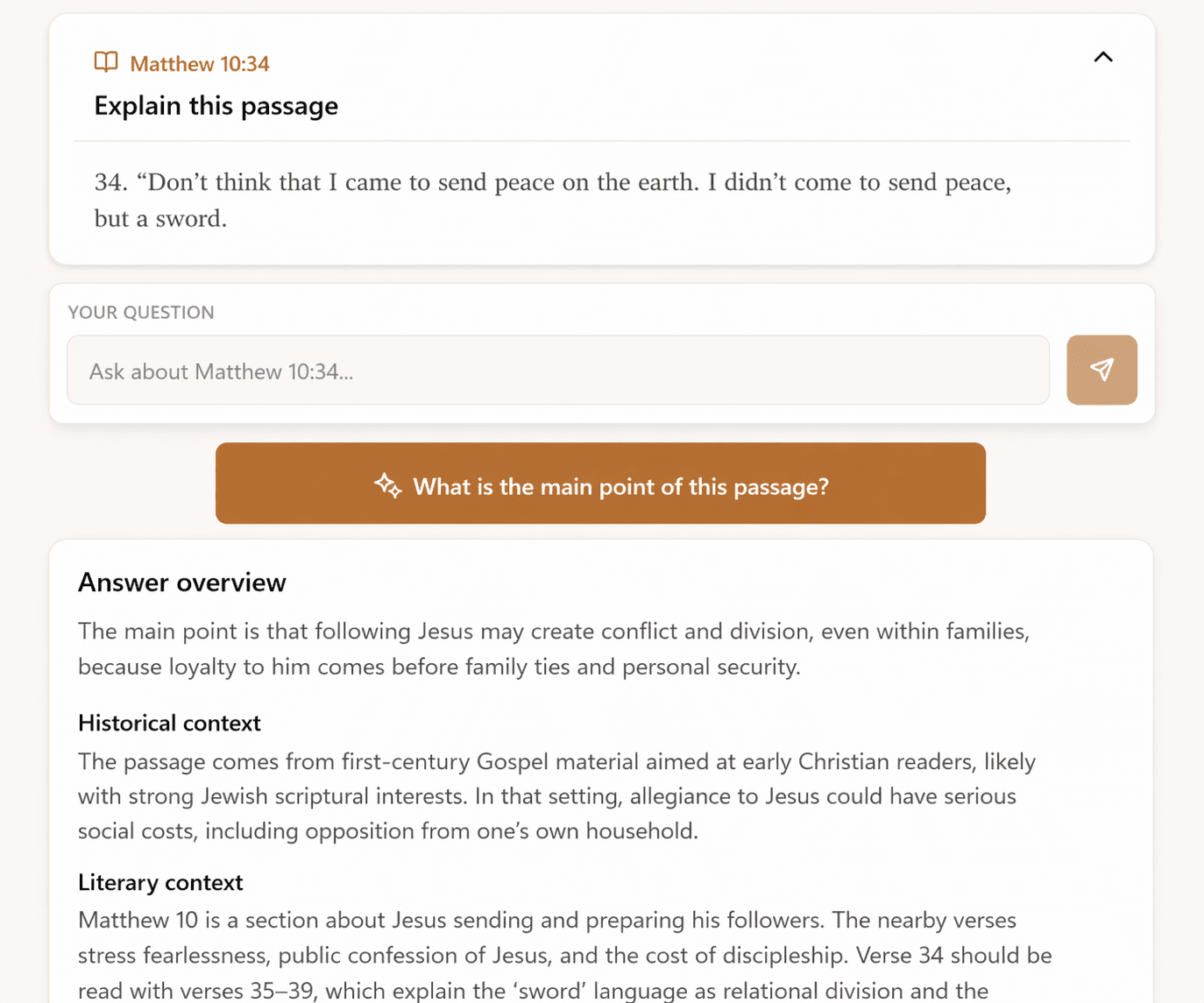 Ask your question screenshot
